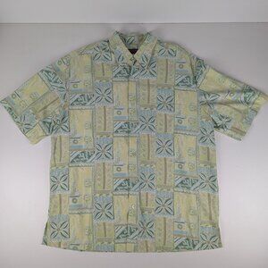 Tori Richard Hawaiian Shirt Men's Size Large Short Sleeve Aloha Casual Yellow